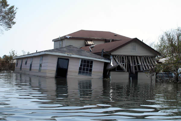 work on a flood-damaged property